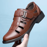 New Men's Leather Business Sandals