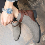 New Men's Fashion Pointed Buckles Chelsea Boots