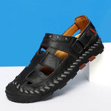 Men's Rubber Sole Fashion Leather Casual Sandals