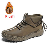 New Men's Handmade Ankle Leather Boots