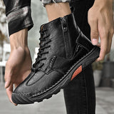 Men's Genuine Leather Plus Size Ankle Boots