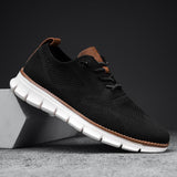 New Men's Casual Knitted Mesh Lace Up Flats