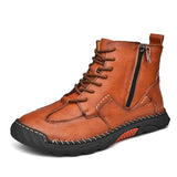 Men's Genuine Leather Plus Size Ankle Boots