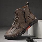 Men's Genuine Leather Plus Size Ankle Boots