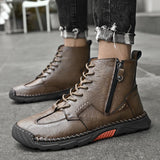 Men's Genuine Leather Plus Size Ankle Boots