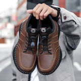 New Men's Genuine Leather Warm Plush Snow Boots