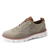 New Men's Casual Knitted Mesh Lace Up Flats