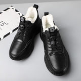 New Men's Genuine Leather Warm Plush Snow Boots