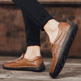 New Men's Leather Outdoor Driving Shoes