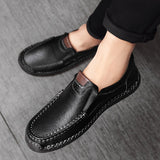New Men's Leather Outdoor Driving Shoes