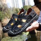 Men's Rubber Sole Fashion Leather Casual Sandals