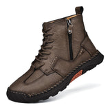 Men's Genuine Leather Plus Size Ankle Boots