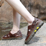 Men's Rubber Sole Fashion Leather Casual Sandals