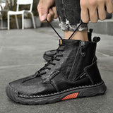 Men's Genuine Leather Plus Size Ankle Boots