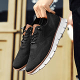 New Men's Casual Knitted Mesh Lace Up Flats