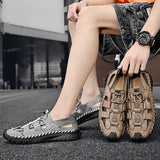 New Men's Handmade Leather Sandals