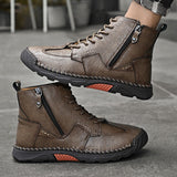 Men's Genuine Leather Plus Size Ankle Boots