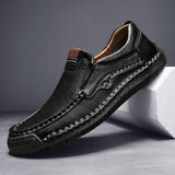 New Men's Leather Outdoor Driving Shoes