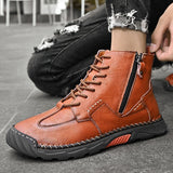 Men's Genuine Leather Plus Size Ankle Boots