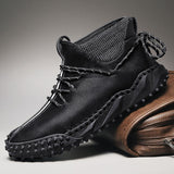 New Men's Handmade Ankle Leather Boots