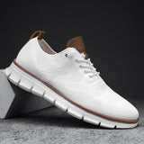 New Men's Casual Knitted Mesh Lace Up Flats