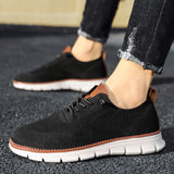 New Men's Casual Knitted Mesh Lace Up Flats