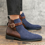 New Men's Fashion Pointed Buckles Chelsea Boots
