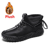 New Men's Handmade Ankle Leather Boots