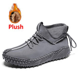 New Men's Handmade Ankle Leather Boots