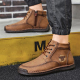 New Split Leather Outdoor Ankle Boots