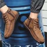 New Split Leather Outdoor Ankle Boots