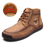 New Split Leather Outdoor Ankle Boots