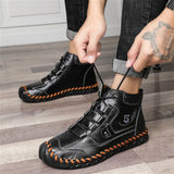 Men's Waterproof Leather Fur Warm Boots