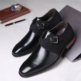 Men's Fashion Stitching Buckle Derby Shoes