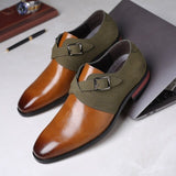 Men's Fashion Stitching Buckle Derby Shoes