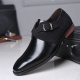 Men's Fashion Stitching Buckle Derby Shoes