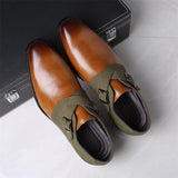 Men's Fashion Stitching Buckle Derby Shoes