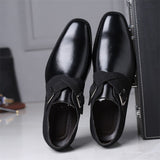 Men's Fashion Stitching Buckle Derby Shoes