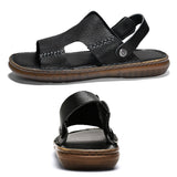 Men's Genuine Leather Comfort Beach Slippers