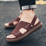 Men's Genuine Leather Comfort Beach Slippers