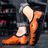 Men's Handmade Elastic Band Sewing Flat Shoes