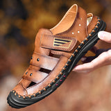New Men's Genuine Leather Beach Sandals