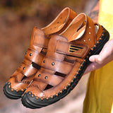 New Men's Genuine Leather Beach Sandals