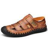 New Men's Genuine Leather Beach Sandals