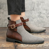 New Men's Fashion Pointed Buckles Chelsea Boots