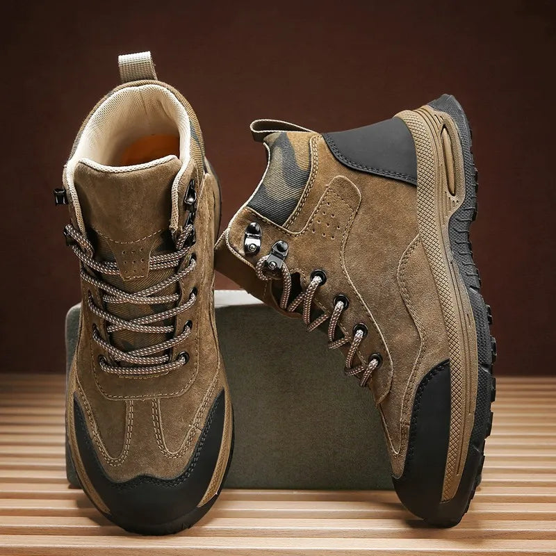 New Men's Leather Handmade Waterproof Boots