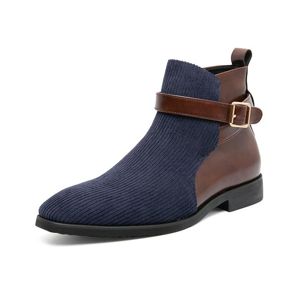 New Men's Fashion Pointed Buckles Chelsea Boots