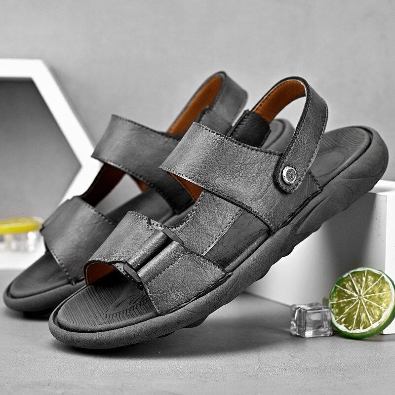 New Men's Classic Leather Soft Sandals