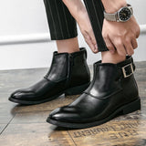 Men's Chain Buckle Strap Vintage Boots