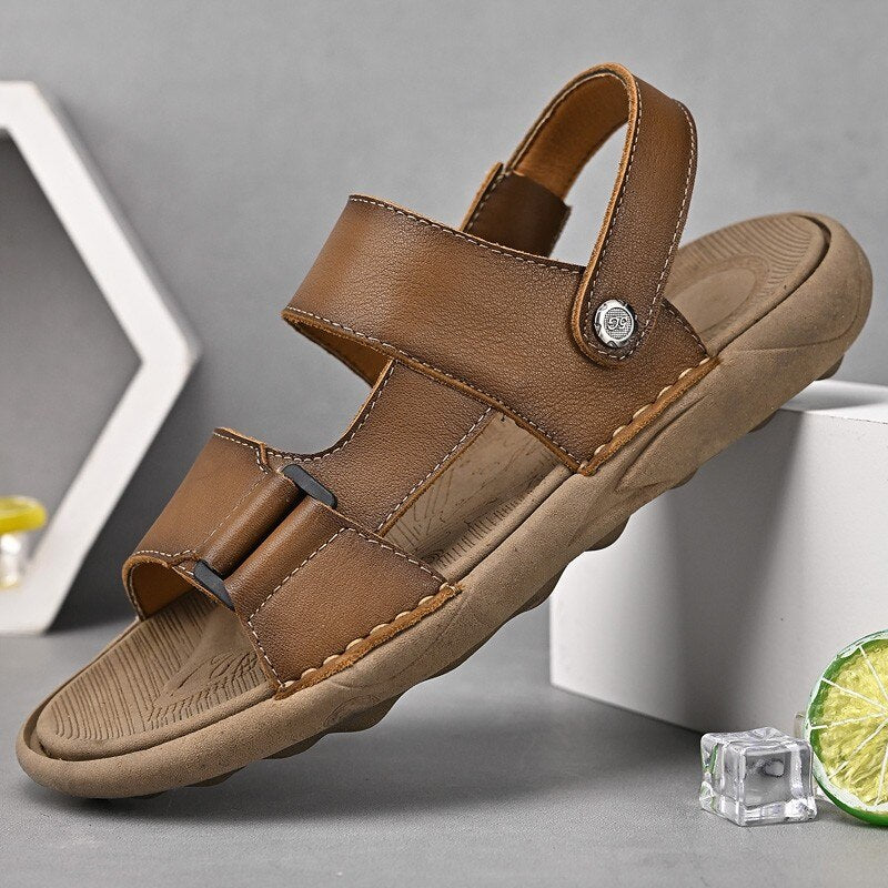 New Men's Classic Leather Soft Sandals